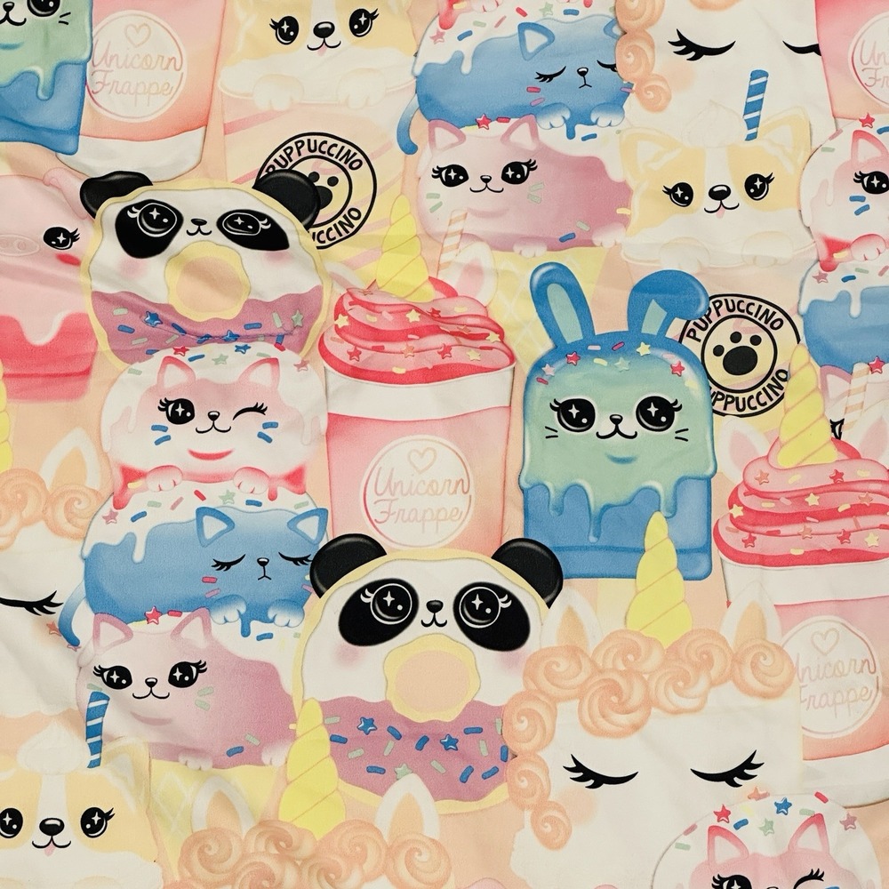 Justice Girls Twin Comforter & Pillow Sham Dream‎ Sweeter - Panda-Kitty-Unicorn